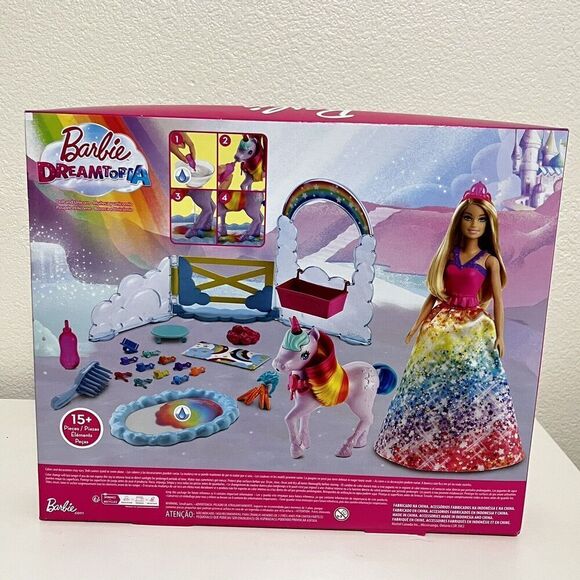 Barbie Dreamtopia Princess Doll and Unicorn Pet Playset 15+ Pieces Mattel GTG01 - Picture 9 of 16